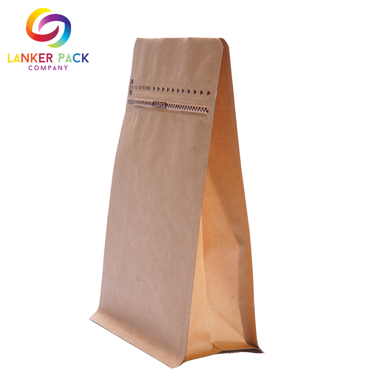 Moisture Proof Heat Seal Kraft Paper Ziplock Bags