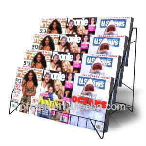 Magazine metal slatwall shelf metal shelf and hooks