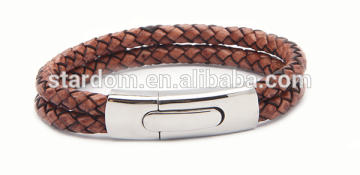 Men's real leather bracelet Italian leather bracelet