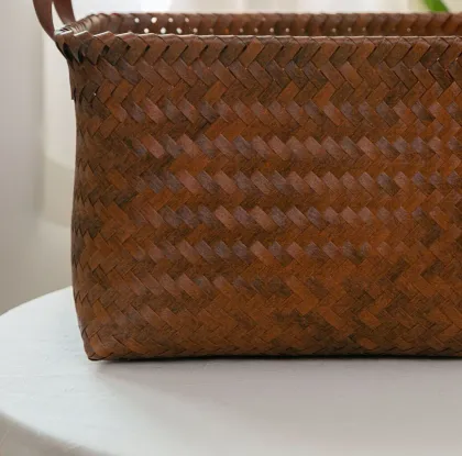 American-Made Rattan Storage Basket for Clothing and Laundry