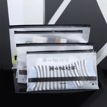 plastic matte ziplock bag with black zipper