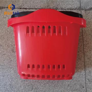 Supermarket aluminum alloy handle rolling shopping basket