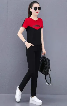 Monisa girl sports leisure colorful clothes with crew-neckone in summer