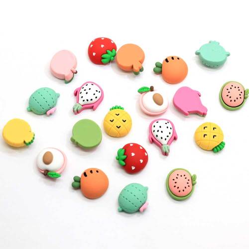 Multi Styles Resin Cartoon Kawaii Fruit Beads Crafts for Kid Diy Art Deco Hair Clips Embellishment Scrapbook Making Accessories