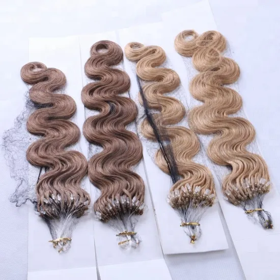 11A Full cuticle Long Lasting easy micro bead links virgin remy brazilian micro loop hair extensions