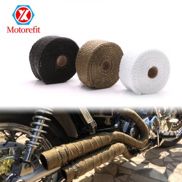 5M x 50MM Motorcycle Exhaust Header Pipe Heat Wrap Tape - Heat Resistant Cloth for Exhaust Pipe Insulation