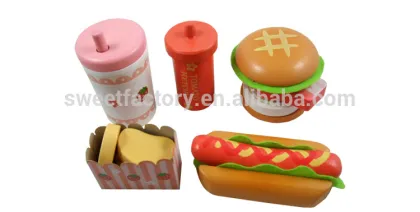 Happy wooden food cutting kitchen toys