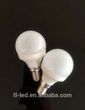 factory price high quality 120 degree G45 5W 220-240VAC E14 LED bulb with heat conductive plastic