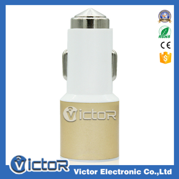 Universal high quality golden USB car charger for Apple phones for Android phones
