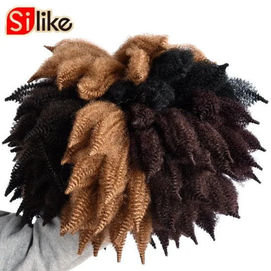 Soft Pure Hot selling Afro Kinky Bulk Synthetic twist marley braiding pre twisted synthetic hair extension for crochet braids