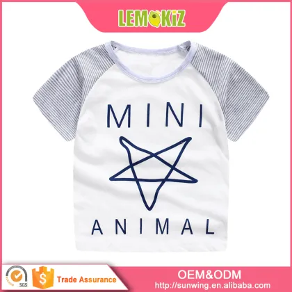 Bulk wholesale kids clothing,fashion cotton kids clothing set children favorite t-shirt and striped harem shorts
