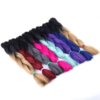 wholesale cheap two tone ombre synthetic hair jumbo braids for braiding 24INCH jumbo hair braid