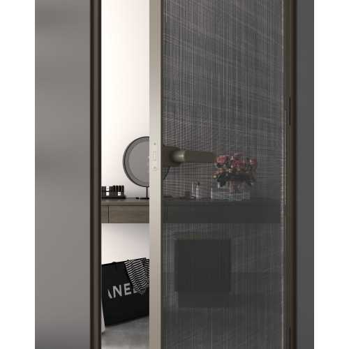 Porta articulada de vidro moderna com moldura fina para interiores