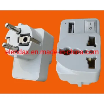 Универсальный адаптер с круглым штекером и зарядным устройством USB P7086