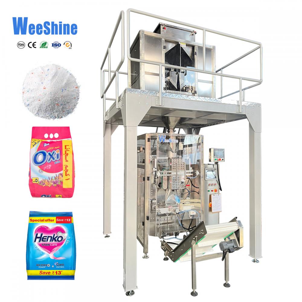 Máquina de embalaje de lavado de pesaje automático Venta caliente Detergente en polvo PVA Máquina de envasado de película PVA