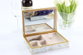Caja de joyería de oro labio concha espejo para decoración del hogar