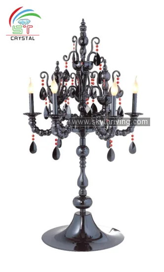 murano black crystal chandelier table lamp