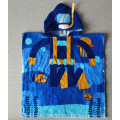 Kids sleeveless surf poncho blue towel robe