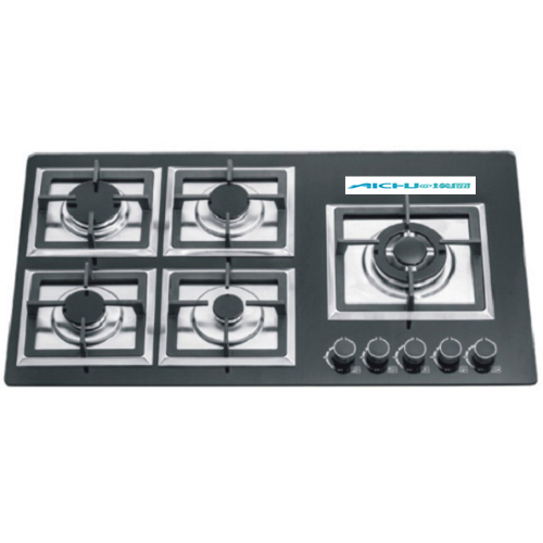 stainless steel gas hob 5 Burners SlimTempered Glass Gas Hob Manufactory