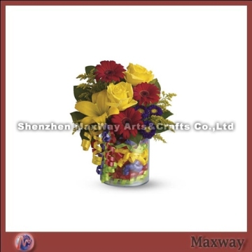 Transparent elegant cask-shaped table top acrylic vase/flower holder