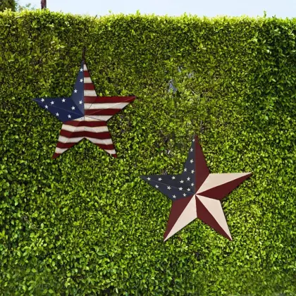 Metal Patriotic Old Glory Americana Flag Barn Star