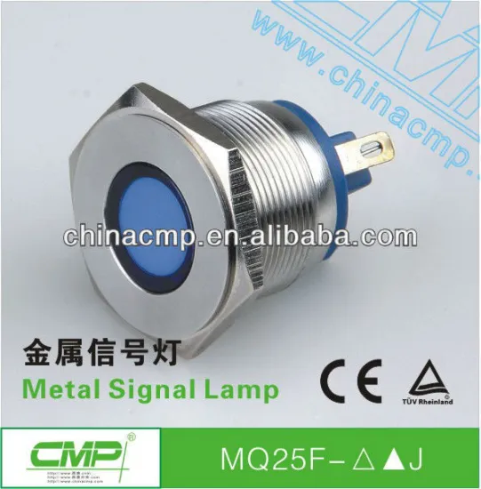 Installation diameter 25mm stainless steel led signal light