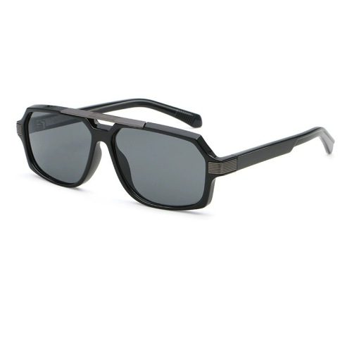 PC Retro Polygon Double Bridge Pilot Sunglasse