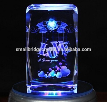 PuJiang Factory 3d laser engraving glass block