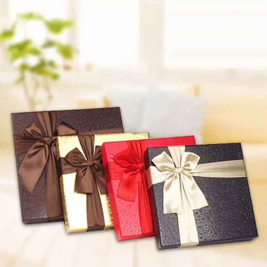 Leatherette Paper Chocolate Box with Compartments