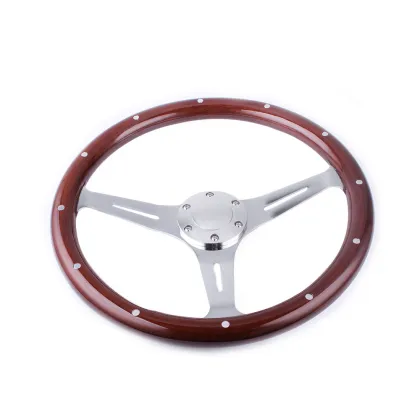 Universal 15" Grant Classic Nostalgia Style Wood Grain Steering Wheel