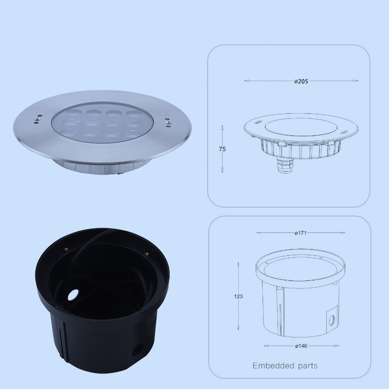 316ss recessed pool light