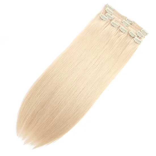 X-TRESS Hair Extensions Clip in Human Colorful  Ash Blonde Ombre Clip in Extensions