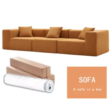 Modern Simple Vacuum-Compressed Orange Sofa for Living Room Furniture