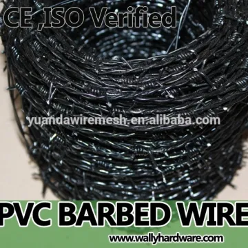 Cheap price pvc / plastic coated galvanized barbed wire black
