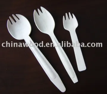 Wooden spork (fork-spoon)