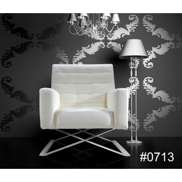 Modern White Armchair with Chrome X-Frame Base