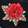 Female winter hat fashion embroidery patches knit