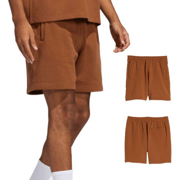 Wholesale Custom Logo Solid Cotton Sports Fleece Shorts for Men