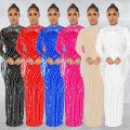 Sexy transparent crystal sleeveless evening gown