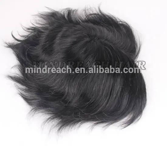100% High Quality Men human hair Wigs virgin Indian hair Toupee for Black Men