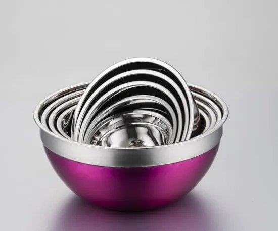 Stainless Steel Colorful Salad Bowl With Cover