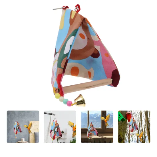 Parrot Bell Swing Parrot Swing Exquisite Standing Rack Toy Swing with Small Bells for Pet Bird