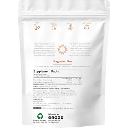 OEM Vitamin D3 K2 Softgels Vitamin Supplement