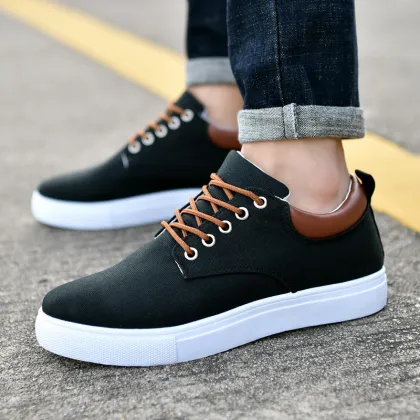 2025 Korean Men's Casual Board Shoes - Fashionable Canvas Running Shoes for All Matches
