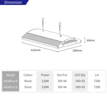 Brighter Aquarium Lights Full Spectrum RGB UV for Large Fish Tank ADA Solar Aqua A430Pro