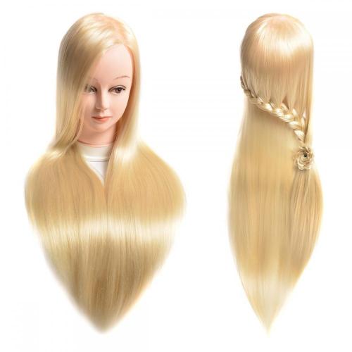 100% SYNTHETIC FIBER BLONDE COLOR MANNEQUIN HEAD FOR HAIRDRESSING PRATICE