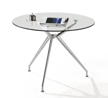 Modern Glass Table with Metal Legs