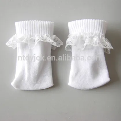 White nylon socks wholesale for baby dolls