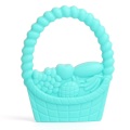 Amostra grátis Promoção Fruit Basket Design BPA livre Silicone Baby Teether