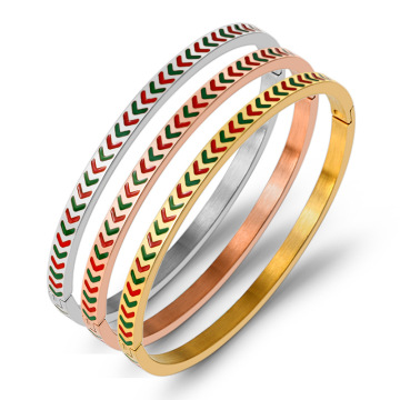 4mm Width Stainless Steel Bracelet - Oil Dripping Colorful Jewelry Gift